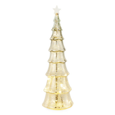 North Pole Trading Co. 18in Silver Mercury Glass Tree Christmas Tabletop Decor