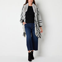 Liz Claiborne Fur Wrap Solid Wrap, One Size, Gray
