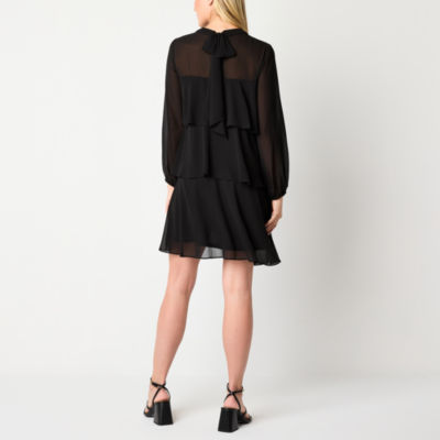 Studio 1 Womens Long Sleeve Shift Dress