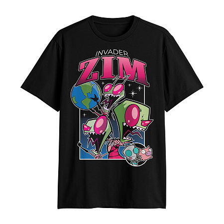 Big and Tall Mens Crew Neck Short Sleeve Classic Fit Zim Graphic T-Shirt, 4x-large, Black