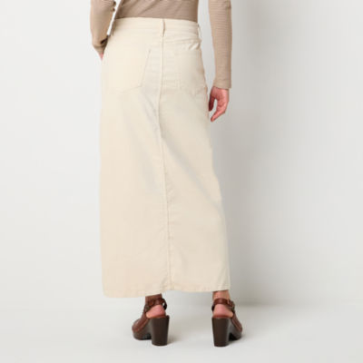 a.n.a Corduroy Womens High Rise Maxi Skirt