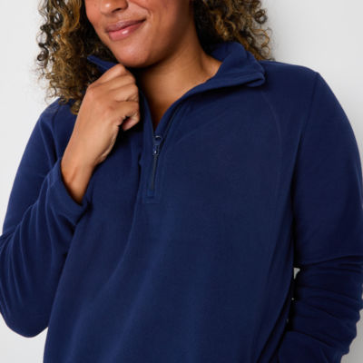 St. John's Bay Womens Mock Neck Long Sleeve Sweatshirt