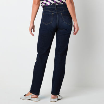 Liz Claiborne Womens High Rise Straight Leg Jean