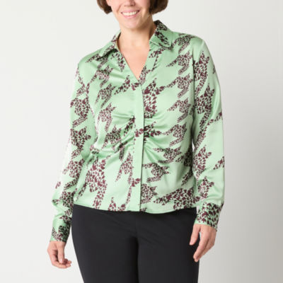 Worthington Womens Long Sleeve Regular Fit Button-Down Shirt