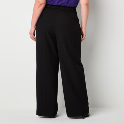 Liz Claiborne-Plus Margot Tailored Classic Fit Wide Leg Trouser