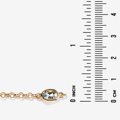 Womens Genuine Aquamarine Sterling Silver Pendant Necklace