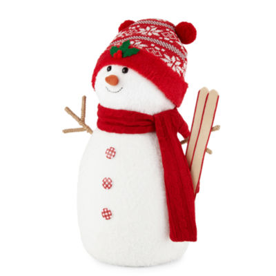 North Pole Trading Co. 16.5in Santa Lodge Snowman Tabletop Decor