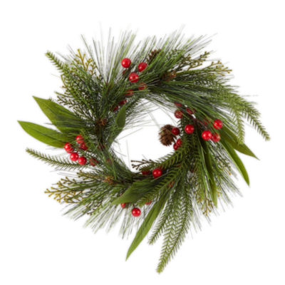 North Pole Trading Co. Pine Berry Mini Indoor Christmas Wreath