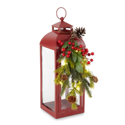 North Pole Trading Co. Santa Lodge Lantern Christmas Tabletop Decor