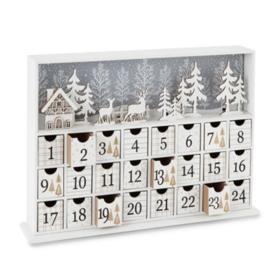 North Pole Trading Co. White Village Advent Christmas Tabletop Decor
