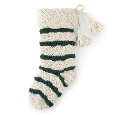 North Pole Trading Co. Stripe Knit Christmas Stocking