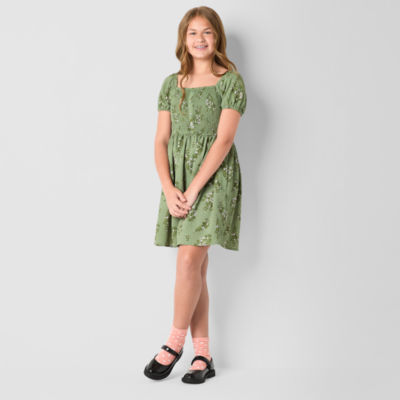 Thereabouts Little & Big Girls Short Sleeve Puffed A-Line Dress