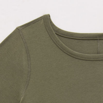 a.n.a Womens Round Neck Long Sleeve Adaptive T-Shirt