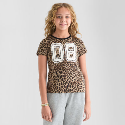 Xersion Little & Big Kid Girls Crew Neck Short Sleeve Regular Fit Graphic T-Shirt