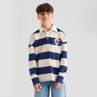 Thereabouts Little & Big Boys Spread Collar Long Sleeve Rugby Shirt
