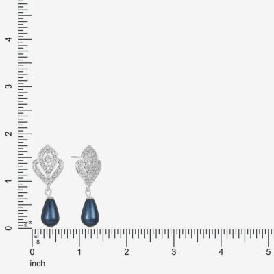 Monet Jewelry Womens Glass Simulated Pearl Hypoallergenic Drop Earrings