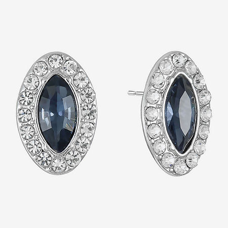 Monet Jewelry Red Glass 17mm Marquise Stud Earrings In Metallic