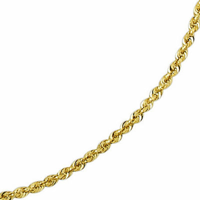 Solid 14K Gold Glitter Rope 18-30" 2.5mm Chain