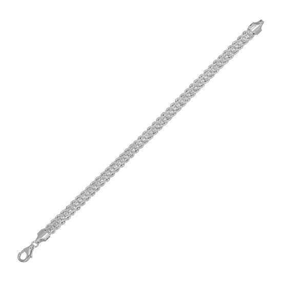 DiamonArt® Sterling Silver 7.5 Inch Hollow Rope Link Bracelet