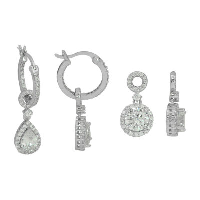 DiamonArt® 5 CT. T.W. White Cubic Zirconia Sterling Silver Earring Set