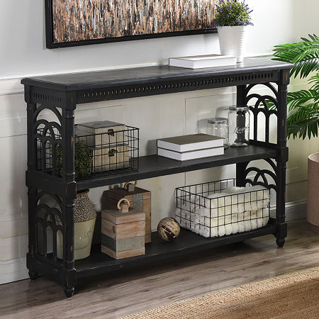 3-Tier Console Table, One Size, Black