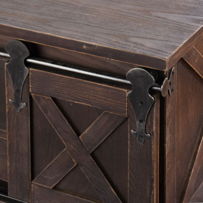 StyleCraft Two Door Dark Brown Wooden Coffee Table
