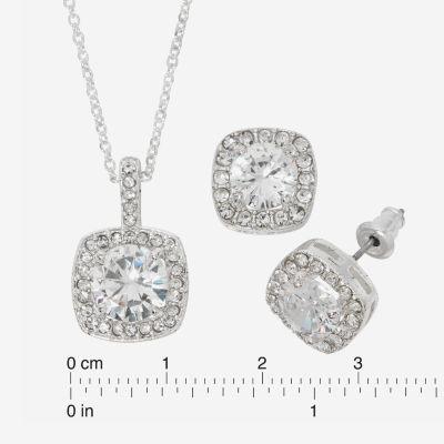 Sparkle Allure Light Up Box 2-pc. Cubic Zirconia Pure Silver Over Brass Square Jewelry Set