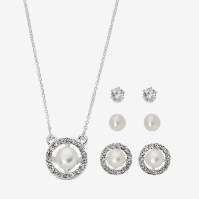 Sparkle Allure Light Up Box 4-pc. Cubic Zirconia Pure Silver Over Brass Round Jewelry Set