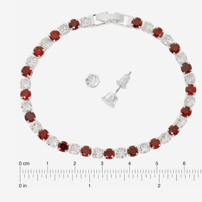 Sparkle Allure Light Up Box Womens Cubic Zirconia Pure Silver Over Brass Round 2-pc. Jewelry Set