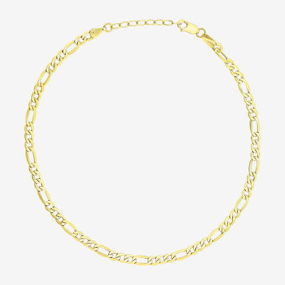 10K Gold 9 Inch Hollow Figaro Ankle Bracelet