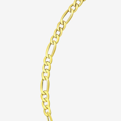 10K Gold 9 Inch Hollow Figaro Ankle Bracelet