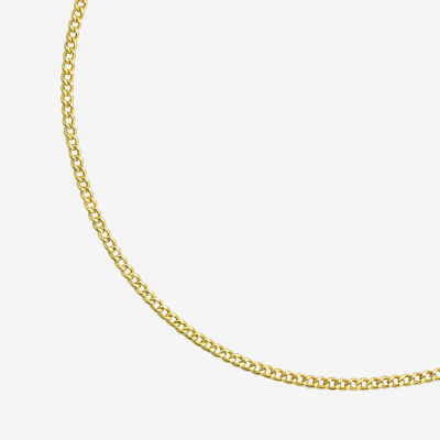 10K Gold 9 Inch Hollow Curb Ankle Bracelet