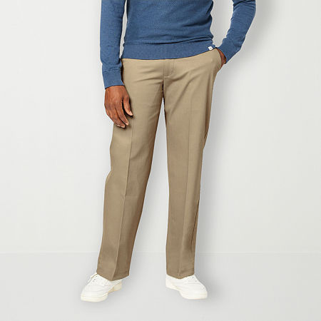 Dockers Signature Iron Free Khaki With Stain Defender Mens Comfort Waistband Straight Relaxed Fit Flat Front Pant, 42 32, Beige