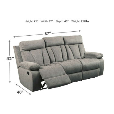 Signature Design by Ashley® Mitchiner Reclining Sofa With Drop Down Table