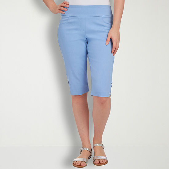 Hearts Of Palm High Rise Capris, Color: Medium Blue - JCPenney