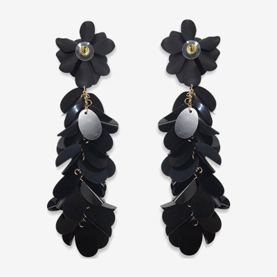 Bijoux Bar Linear Flower Drop Earrings