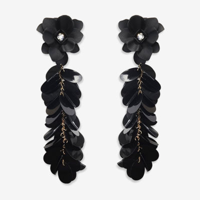 Bijoux Bar Linear Flower Drop Earrings