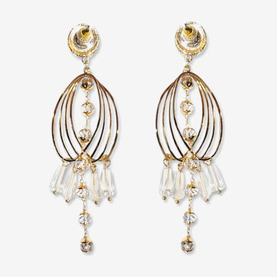 Bijoux Bar Metal Glass Drop Earrings