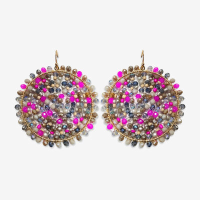 Bijoux Bar Beaded Circle Drop Earrings