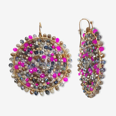 Bijoux Bar Beaded Circle Drop Earrings