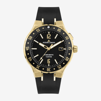 Jacques Lemans Mens Automatic Black Strap Watch Wjl0027504