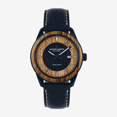 Jacques Lemans Mens Automatic Blue Leather Strap Watch Wjl0027701