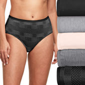 Hanes No Ride Up Cotton Hi-Cut Panties 6-Pack Women's Underwear Lady's  Tag-Free