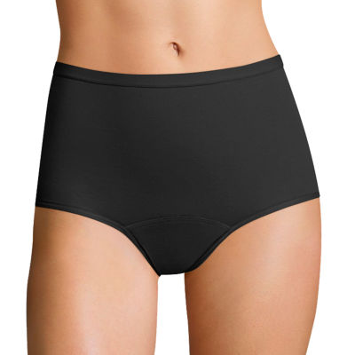 Hanes Women's Fresh and Dry Moderate Period Underwear Brief 3 Pack