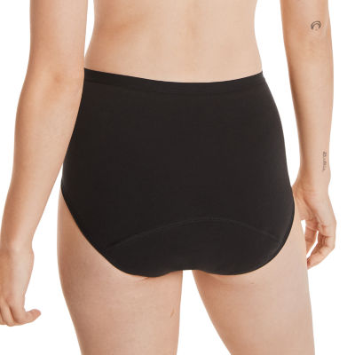 Hanes Women's 3pk Comfort Period Leakproof Moderate Briefs - Black/Gray 8