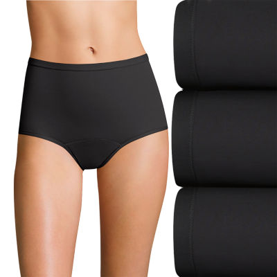Hanes Women's Fresh & Dry Period Protection Bikini Underwear, Moderate  Protection, 3 Pack : : Fashion