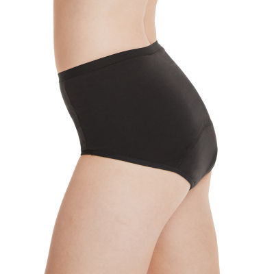 Hanes Women's 3pk Comfort Period Leakproof Moderate Briefs - Black/Gray 6