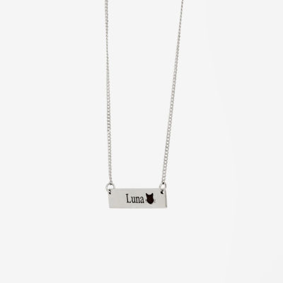 Womens Sterling Silver 16 Inch Name Necklace