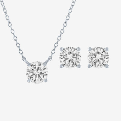 Yes, Please! Lab Created White Sapphire Sterling Silver Round 2-pc. Jewelry Set