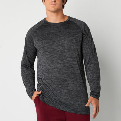 Xersion Mens Gray Black Long Sleeve Training Tee Activewear T